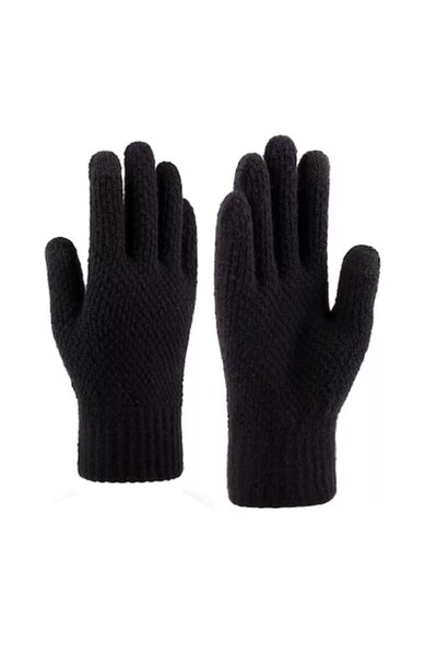 Optim Solution Χειμερινά γάντια, OPTIM SOLUTION, Λειτουργία οθόνης αφής, Πλεκτό ακρυλικό, Μαύρο