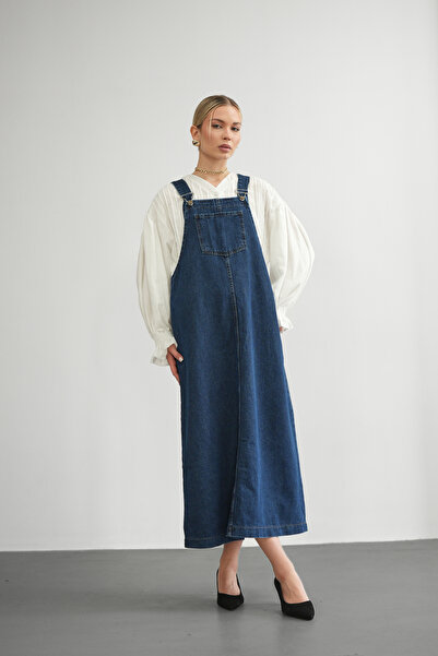 Molly Nelly Women's Suspender Denim Jumpsuit Salopet