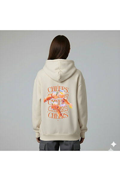 LORVEX Cheers Print Oversize Unisex Swea tricou