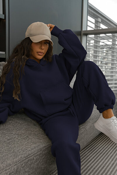 CMZ COLLECTİON Set de trening unisex supradimensionat cu 3 fire – Hanorac cu ...