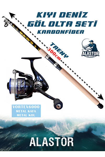 ALASTOR Trendy Olta Seti Kıyı Göl Deniz Olta Seti Vortex Olta Makinesi Dahil Olta Kamışı 2'Li Set