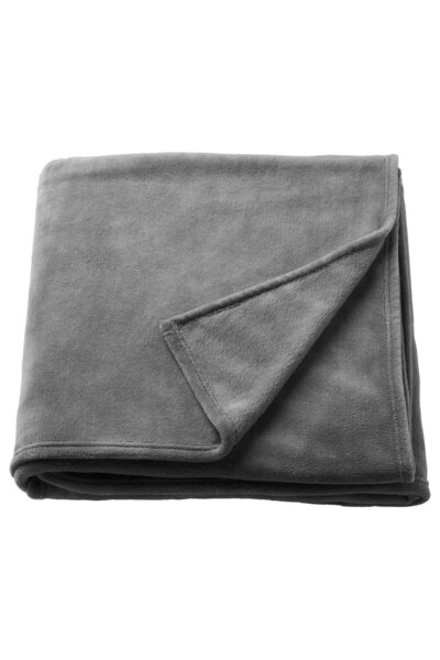 IKEA غطاء سرير TRATTVIVA، رمادي غامق، 150 × 250 سم