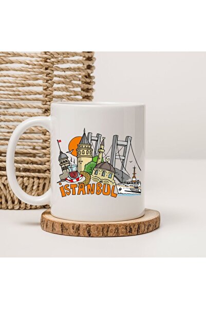 kubdekor كوب إسطنبول المطبوع عليه رسومات مصورة