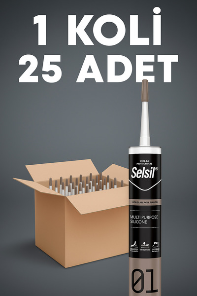 Selsil Genel Amaçlı Silikon 280gr ŞEFFAF Koli 25 adet