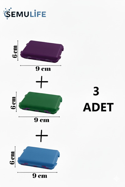 SEMULİFE 3 ADET İlaç saklama kutusu Haftalık ilaç kutusu Günlük ilaç kutusu İ...
