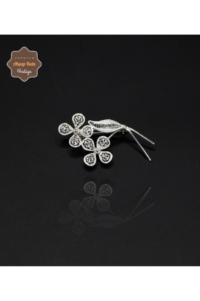 Midyat Nurtaş Gümüş Papatya Demeti Model 925 Ayar Gümüş Saf Süper Telkari Kadın Broş 201024630