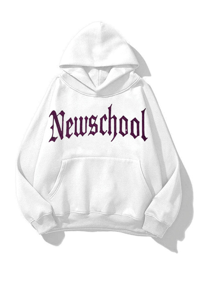 1blood NewSchool Розова камък печат Оверсайз унисекс суитшърт с качулка