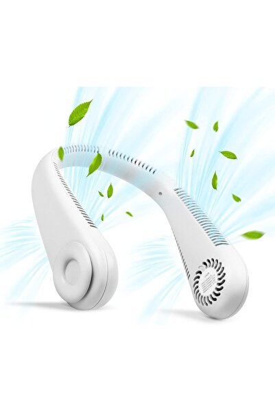 Fipka مروحة رقبة محمولة، مروحة بدون شفرات بدون استخدام اليدين مع 3 سرعات، قابلة لإعادة الشحن عبر USB، بطارية 2000 مللي أمبير/ساعة