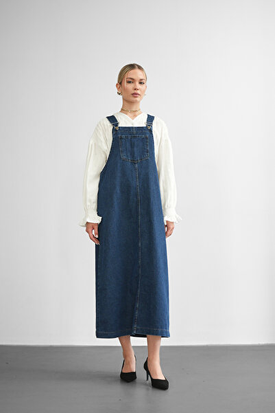 Molly Nelly Women's Suspender Denim Jumpsuit Salopet