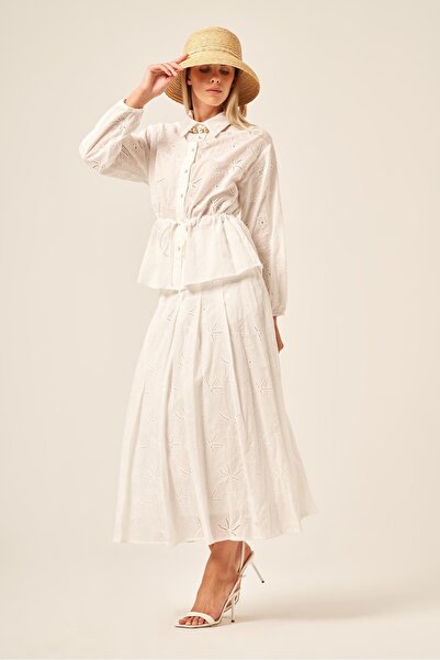 FTZ WOMEN Γυναικείο Σετ Φούστας Μπροντέ Φύλλο 31192