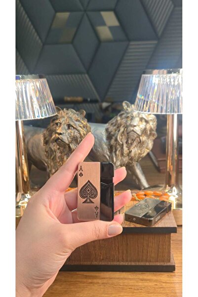 Emba Çakmak Şık Tasarım Metal Maça As Figürlü Pürmüz Çakmak