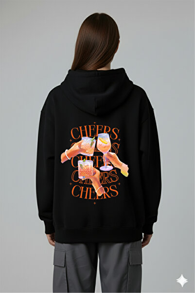 LORVEX Φούτερ Unisex με στάμπα Cheers σε μεγάλο μέγεθος