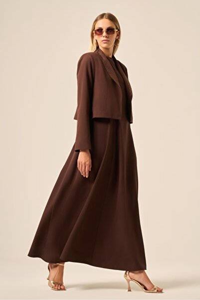 FTZ WOMEN Kadın Ceket Elbise Takım Kahve 31210