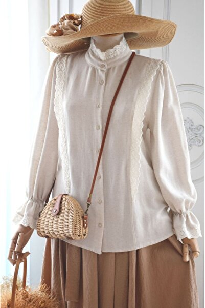 EMİNOS BUTİK Vintage Model Keten Gömlek