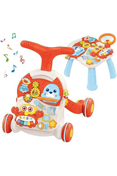 huanger - Baby Push Walker with Learning Panel - Orange