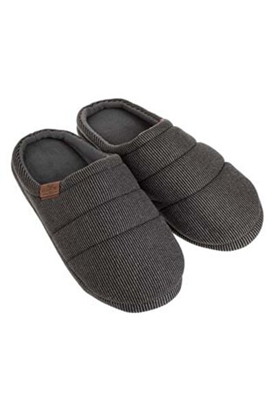 OEM Men's Gray Slippers with Brown Label