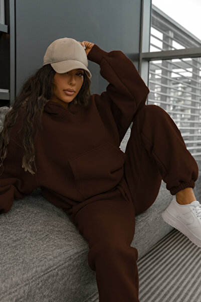 CMZ COLLECTİON Set de trening unisex supradimensionat cu 3 fire – Hanorac cu ...