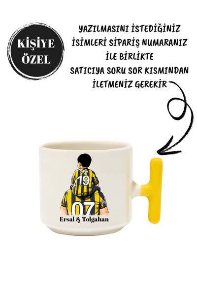baskigo.com Kişiselleştirilebilir Fenerbahçe Latte Fincanı- Hediye Seramik Kupa