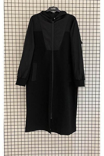 Armine Kapüşonlu Fermuarlı Giy Çık Kap