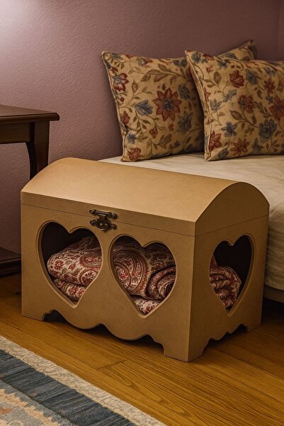 Özka Hobi Ahşap صندوق خشبي متعدد الأغراض للديكور (40×30×27)