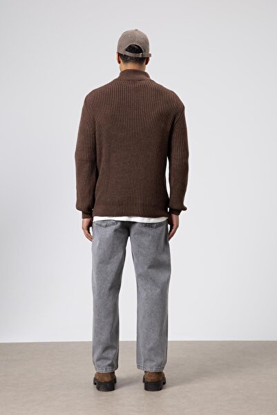 VAMOSCLO Πλεκτό πουλόβερ με φερμουάρ Mink