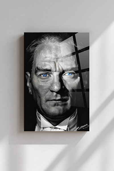 Ahsen resim çerçeve Atatürk Siyah Beyaz Kırılmaz Cam Tablo