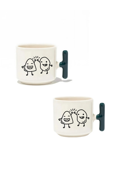 baskigo.com كوب لاتيه مكون من قطعتين من Evin Hanımı Evin Beyi - كوب سيراميك هدية