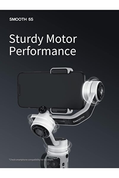 ZHIYUN Smooth 5S Professional Gimbal Stabilizer for Smartphone, Handheld 3-Axis Phone Gimbal, Portab