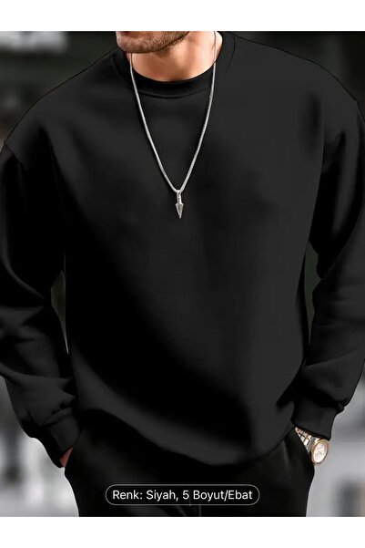 ELZE MODA PREMİUM KALİTE Unisex Bisiklet Yaka Sweatshirt