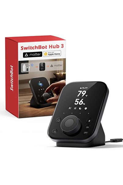 SwitchBot Hub 3 (3rd Gen) Smart Home Hub with 2.4'' IPS Screen & Knob Control