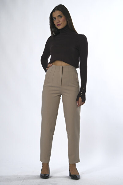 ABBRA Women's Front Flare Trousers