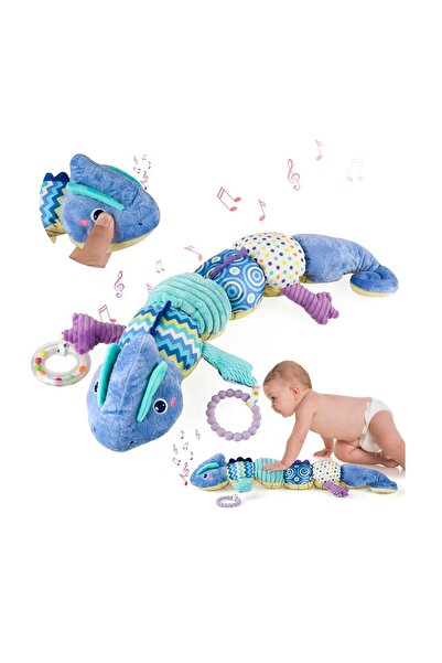 Sozzy Musical Plush Toy Blue Iguana