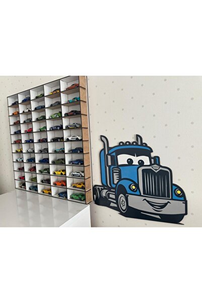 OrencCraft Oyuncak Araba Rafı 50'li Beyaz (hotwflheels Arabaları Için Uygundur)