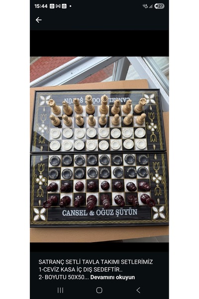 anonim SATRANÇ SETLİ TAVLA TAKIMI