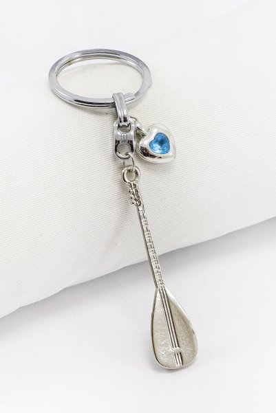 biuti Framed Evil Eye Beaded Metal Tie Keychain, Gift Bag Ornament
