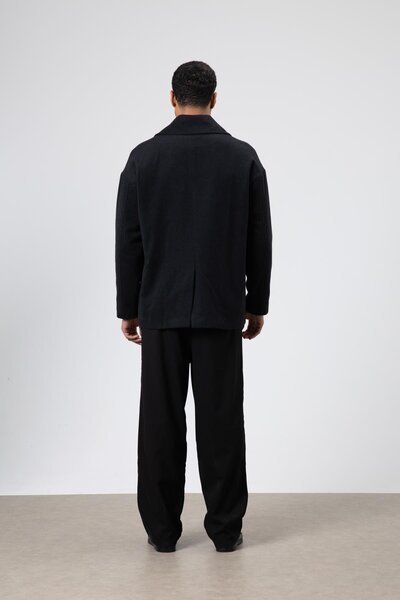 VAMOSCLO oversized διπλό πέτο Κοντό Μπουφάν Μαύρο