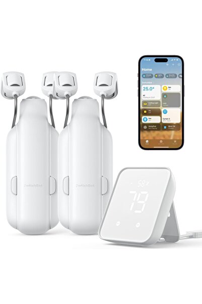 SwitchBot Smart Automatic Curtain Opener 2 Pack with Hub 2
