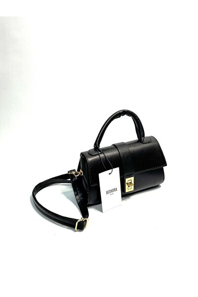 Beshora حقيبة كتف وحقيبة يد نسائية من مارثا باللون الأسود غير اللامع