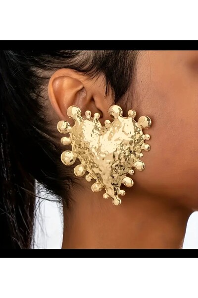 Enanice Big Heart Shaped Earrings
