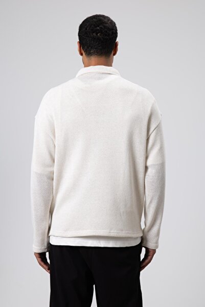 VAMOSCLO oversized Πλεκτό πουλόβερ με λαιμόκοψη εκρού