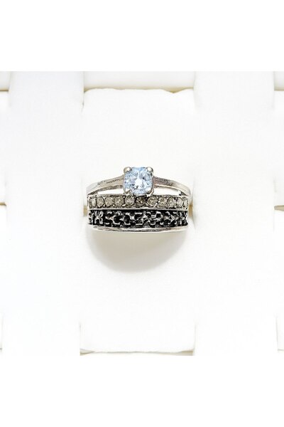 Shiklik خاتم نسائي لامع من الكريستال المرصع بالأحجار