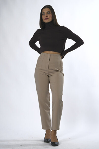 ABBRA Women's Front Flare Trousers