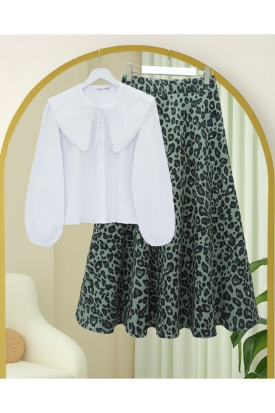 Modamorfo Leopard Patterned Scuba Skirt - Çağla Y.