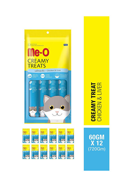 me-o Creamy Cat Treats Chicken & Liver 15 g x 4 x 12 - 1 Box