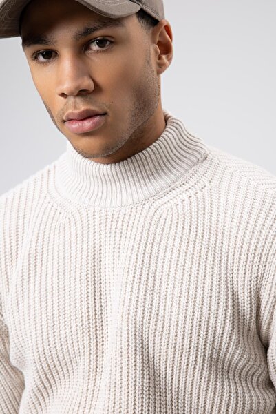 VAMOSCLO Half Turtleneck Knit Sweater Stone
