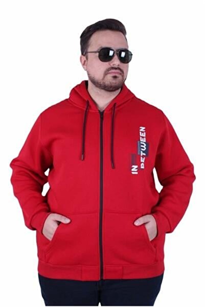 MocGrande Hanorac cu glugă și fermoar 3ip Sweat İn Between 25717 RED