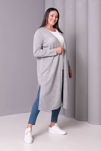 tarzımsüper Women's Plus Size Oversize Soft Textured Hijab Cardigan