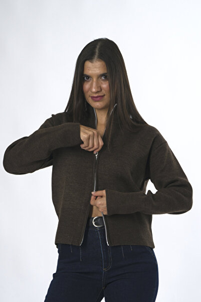 ABBRA Γυναικεία ζακέτα με διπλό φερμουάρ