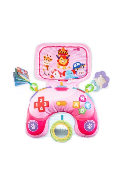 OEM Pernă interactivă pentru bebeluși cu jucării educative și oglindă roz