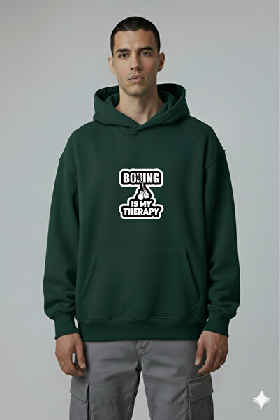 LORVEX Boxul este terapia mea Imprimeu Oversize Pulover pentru bărbați tricou